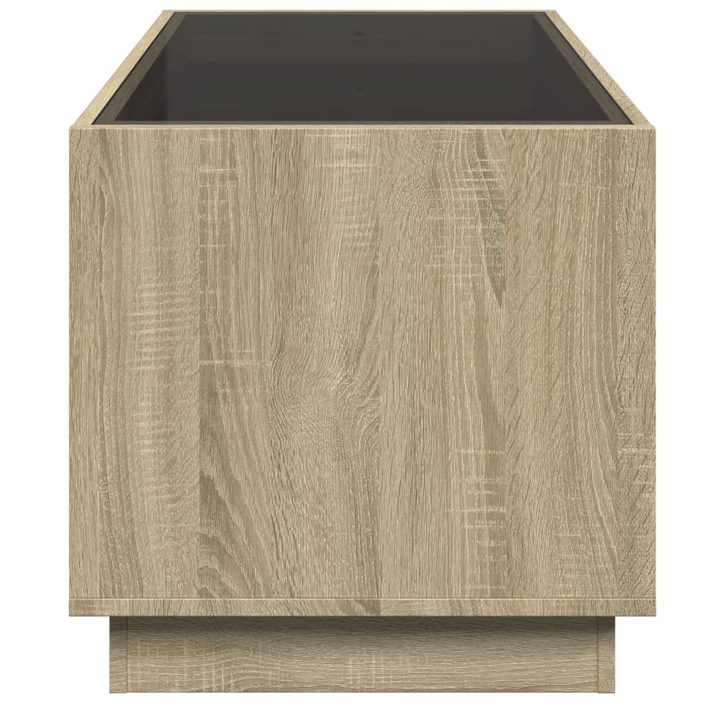 Tavolino da Salotto con LED Infinity Rovere Sonoma 70x50x50 cm