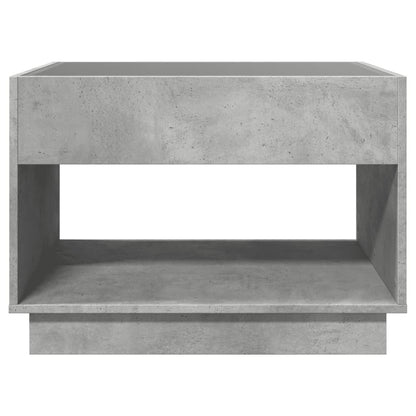Tavolino da Salotto con LED Infinity Grigio Cemento 70x50x50 cm | homemem39