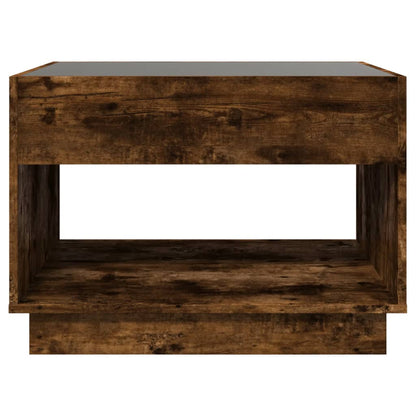 Tavolino da Salotto con LED Infinity Rovere Fumo 70x50x50 cm | homemem39