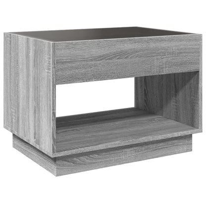 Tavolino da Salotto con LED Infinity Grigio Sonoma 70x50x50 cm