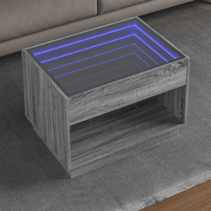Tavolino da Salotto con LED Infinity Grigio Sonoma 70x50x50 cm | homemem39