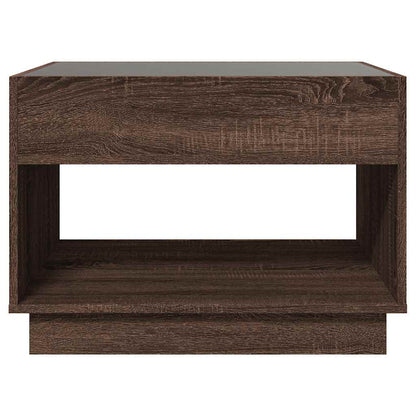 Tavolino da Salotto con LED Infinity Rovere Marrone 70x50x50 cm | homemem39