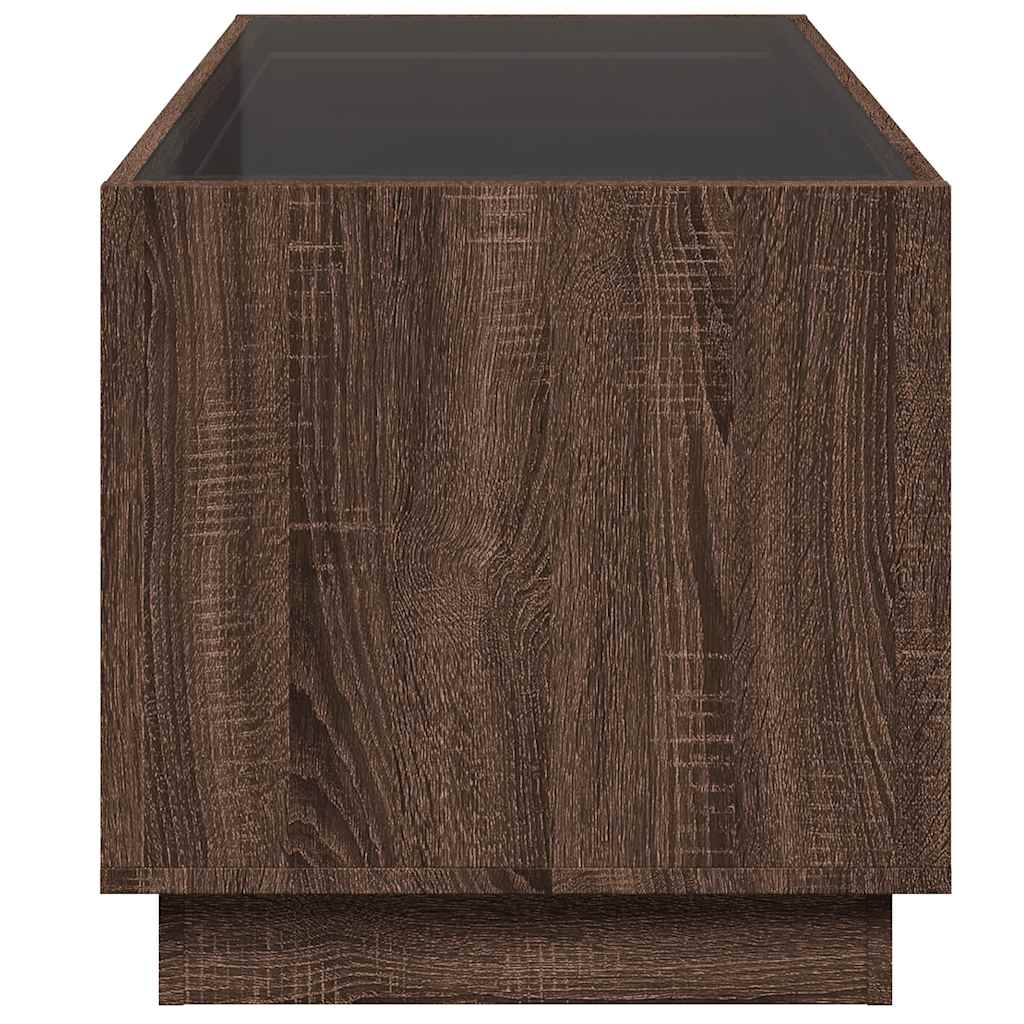 Tavolino da Salotto con LED Infinity Rovere Marrone 70x50x50 cm | homemem39