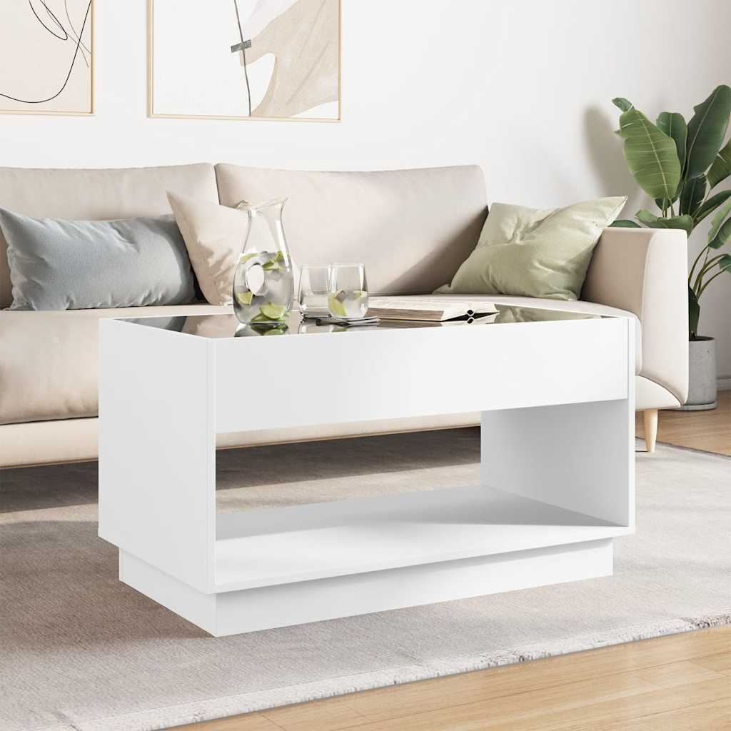 Tavolino da Salotto con LED Infinity Bianco 90x50x50 cm | homemem39