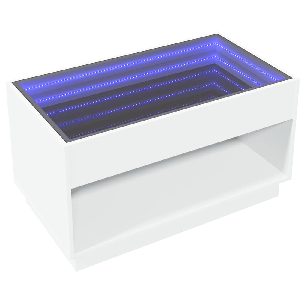 Tavolino da Salotto con LED Infinity Bianco 90x50x50 cm | homemem39