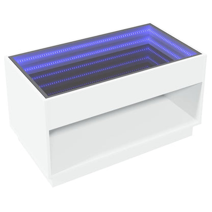 Tavolino da Salotto con LED Infinity Bianco 90x50x50 cm | homemem39