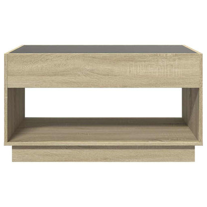 Tavolino da Salotto con LED Infinity Rovere Sonoma 90x50x50 cm
