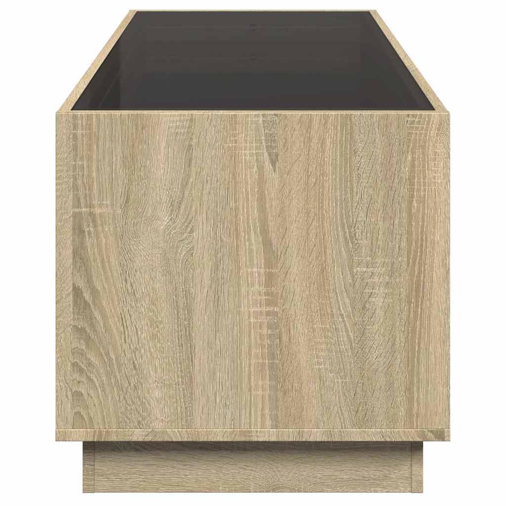 Tavolino da Salotto con LED Infinity Rovere Sonoma 90x50x50 cm | homemem39