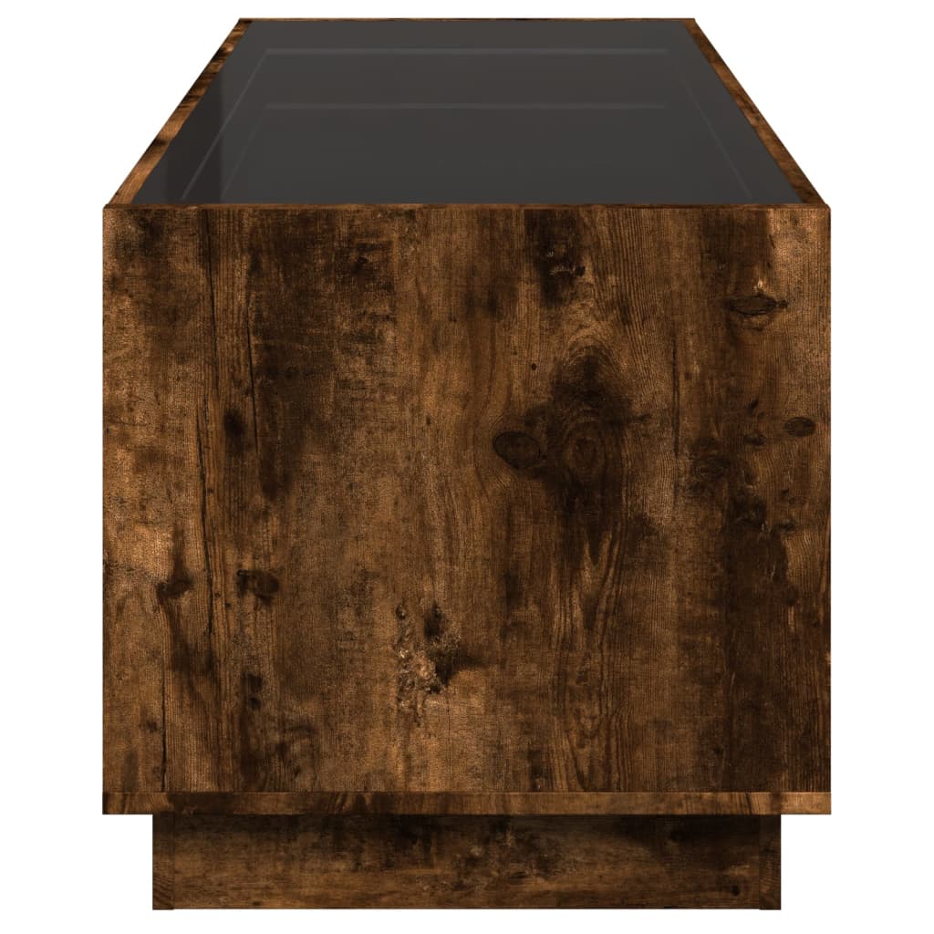 Tavolino da Salotto con LED Infinity Rovere Fumo 90x50x50 cm | homemem39
