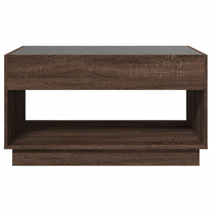 Tavolino da Salotto con LED Infinity Rovere Marrone 90x50x50 cm