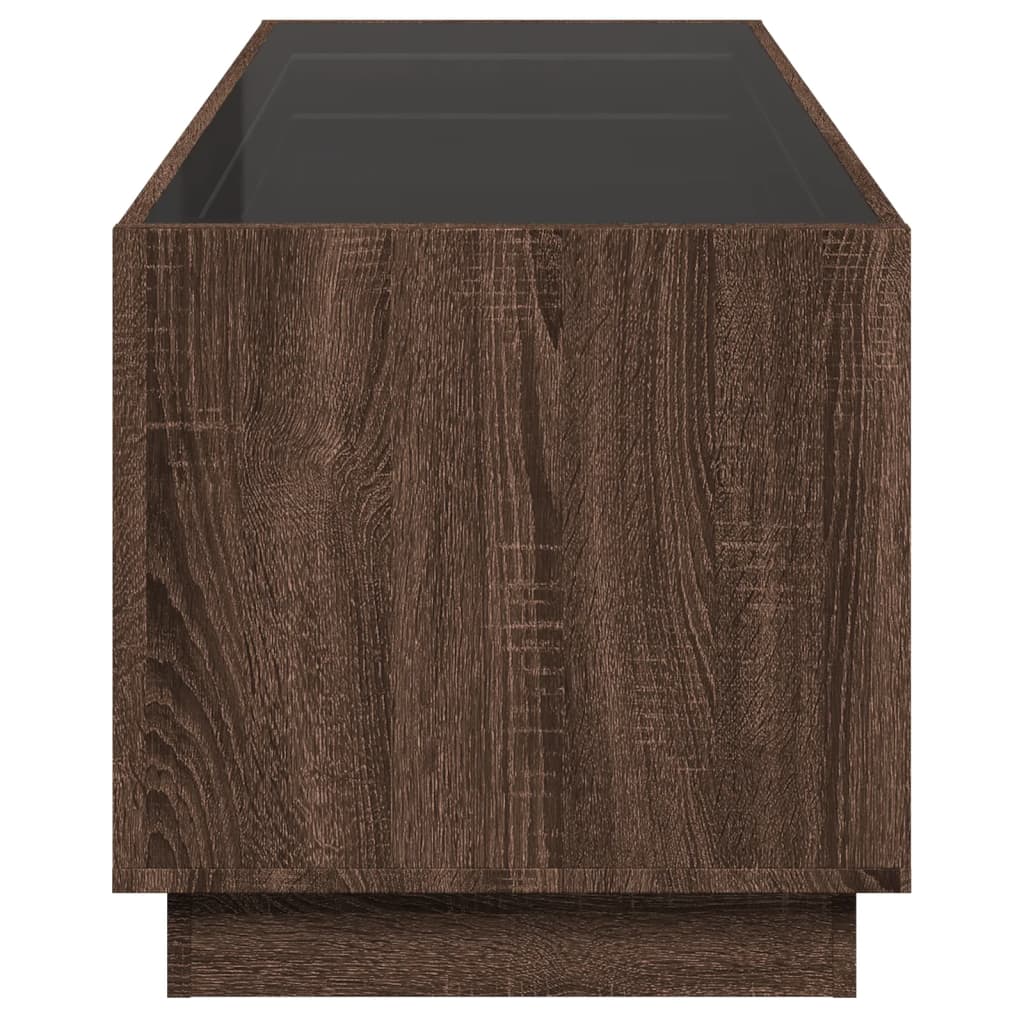 Tavolino da Salotto con LED Infinity Rovere Marrone 90x50x50 cm