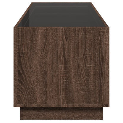 Tavolino da Salotto con LED Infinity Rovere Marrone 90x50x50 cm