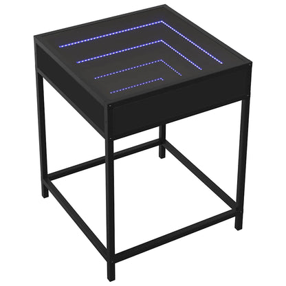 Tavolino da Salotto con LED Infinity Nero 40x40x51 cm | homemem39