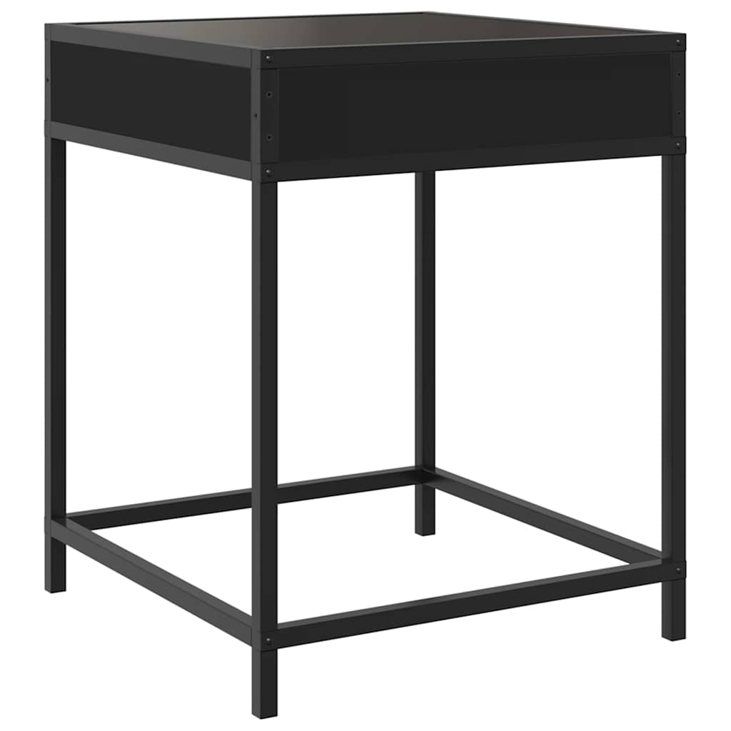 Tavolino da Salotto con LED Infinity Nero 40x40x51 cm | homemem39