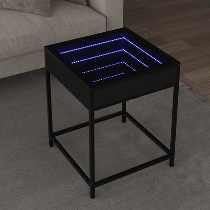 Tavolino da Salotto con LED Infinity Nero 40x40x51 cm | homemem39