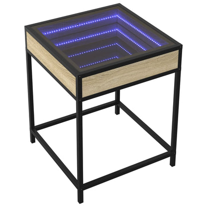 Tavolino da Salotto con LED Infinity Rovere Sonoma 40x40x51 cm | homemem39