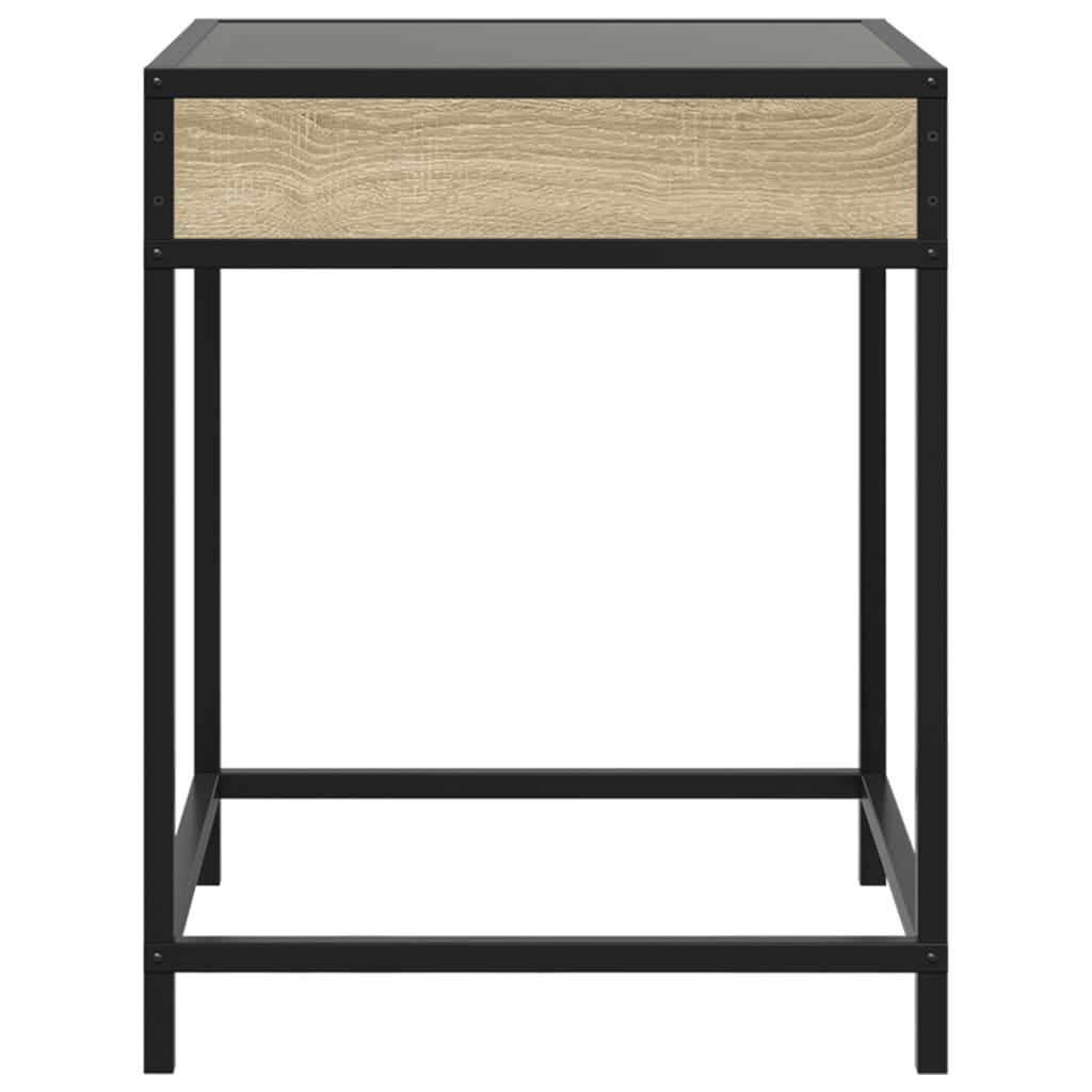 Tavolino da Salotto con LED Infinity Rovere Sonoma 40x40x51 cm | homemem39