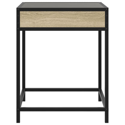 Tavolino da Salotto con LED Infinity Rovere Sonoma 40x40x51 cm