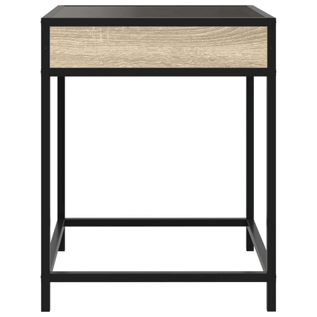 Tavolino da Salotto con LED Infinity Rovere Sonoma 40x40x51 cm