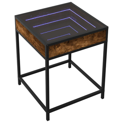 Tavolino da Salotto con LED Infinity Rovere Fumo 40x40x51 cm | homemem39