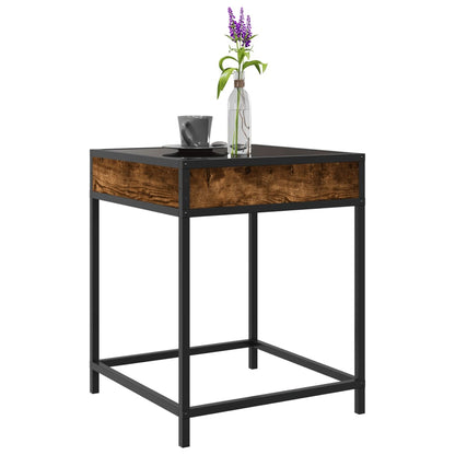 Tavolino da Salotto con LED Infinity Rovere Fumo 40x40x51 cm | homemem39