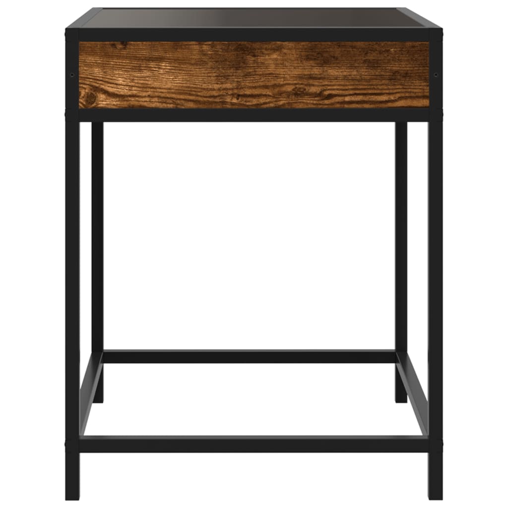 Tavolino da Salotto con LED Infinity Rovere Fumo 40x40x51 cm | homemem39
