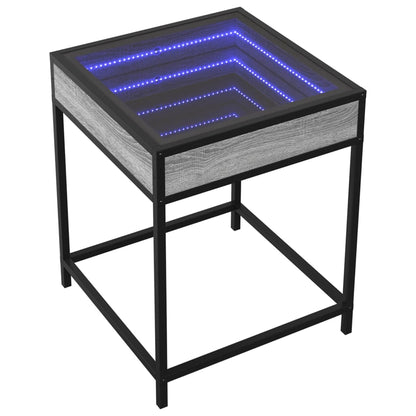Tavolino da Salotto con LED Infinity Grigio Sonoma 40x40x51 cm | homemem39