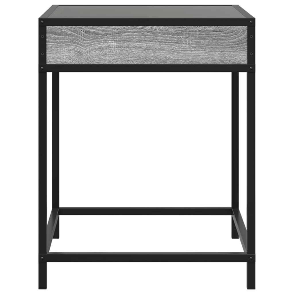 Tavolino da Salotto con LED Infinity Grigio Sonoma 40x40x51 cm | homemem39