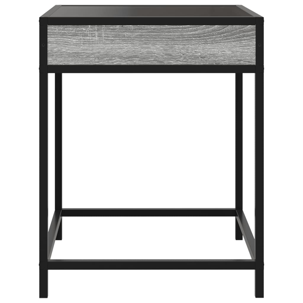 Tavolino da Salotto con LED Infinity Grigio Sonoma 40x40x51 cm | homemem39