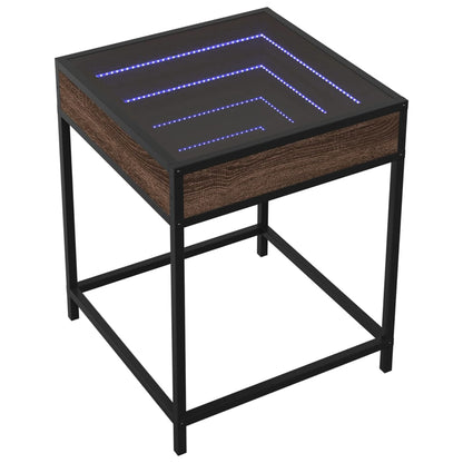 Tavolino da Salotto con LED Infinity Rovere Marrone 40x40x51 cm | homemem39