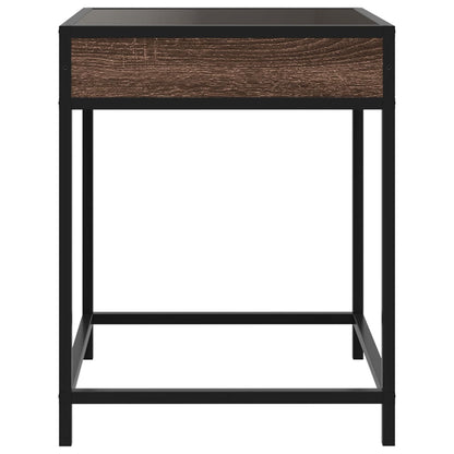 Tavolino da Salotto con LED Infinity Rovere Marrone 40x40x51 cm | homemem39
