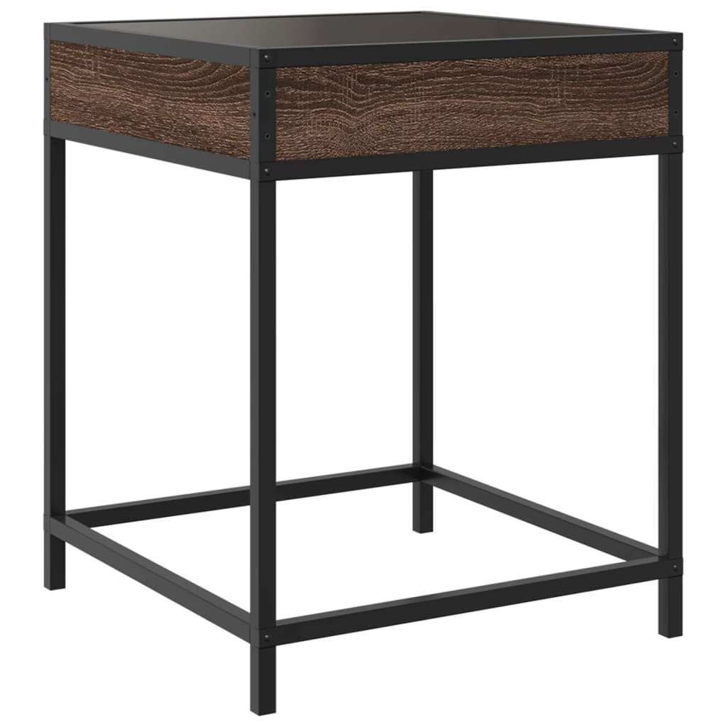 Tavolino da Salotto con LED Infinity Rovere Marrone 40x40x51 cm | homemem39