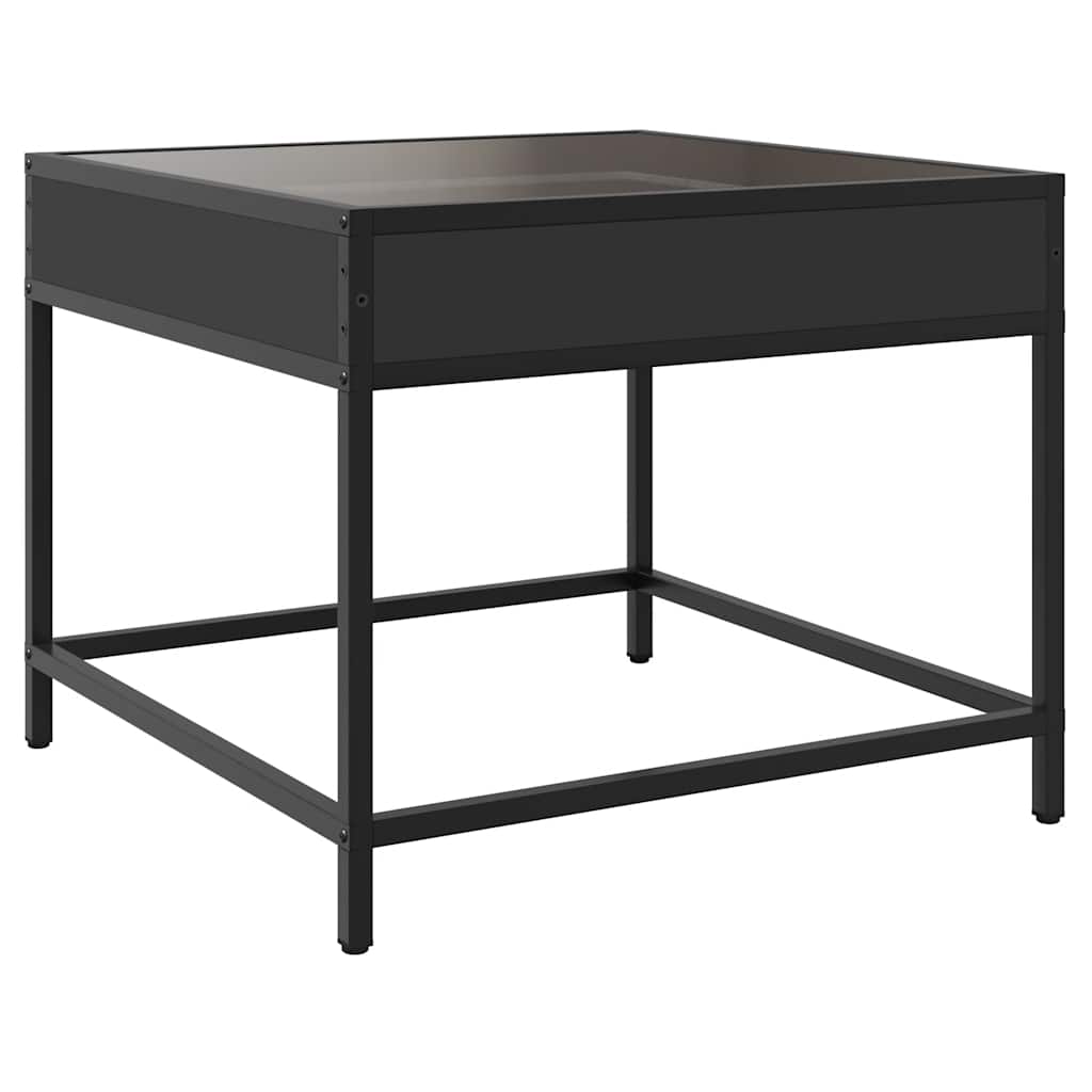 Tavolino da Salotto con LED Infinity Nero 50x50x41 cm