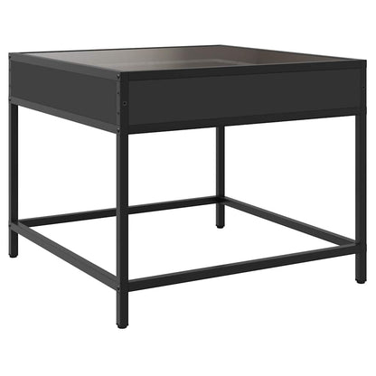 Tavolino da Salotto con LED Infinity Nero 50x50x41 cm
