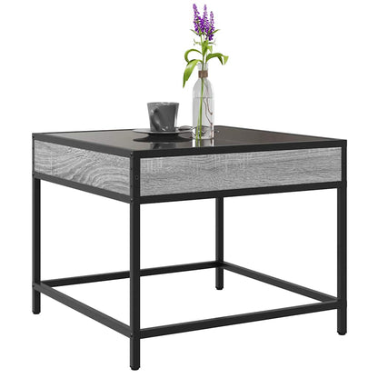 Tavolino da Salotto con LED Infinity Grigio Sonoma 50x50x41 cm