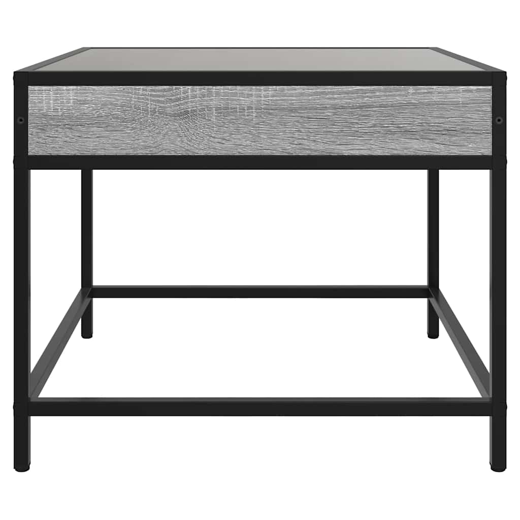 Tavolino da Salotto con LED Infinity Grigio Sonoma 50x50x41 cm
