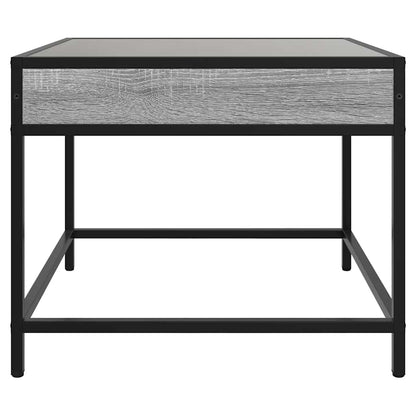Tavolino da Salotto con LED Infinity Grigio Sonoma 50x50x41 cm