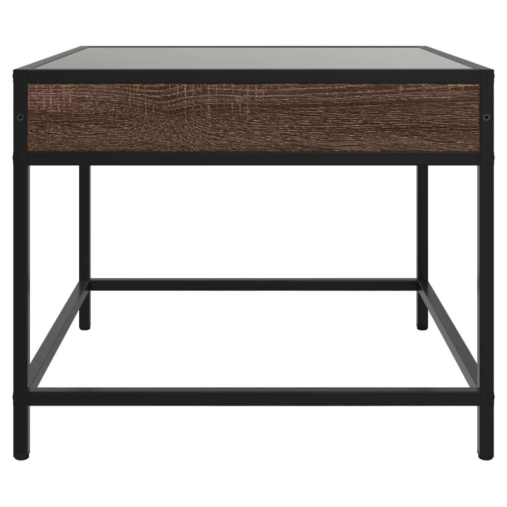 Tavolino da Salotto con LED Infinity Rovere Marrone 50x50x41 cm | homemem39
