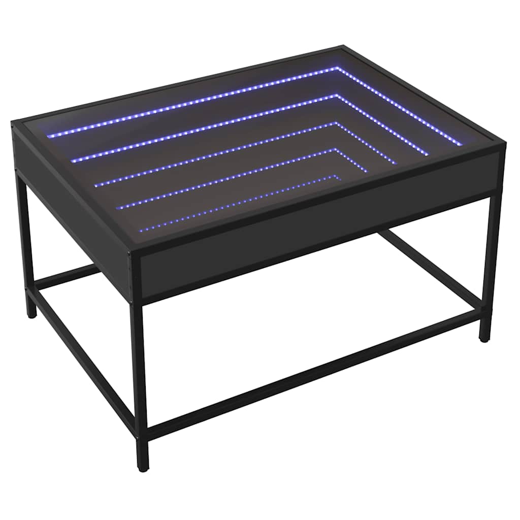 Tavolino da Salotto con LED Infinity Nero 70x50x41 cm | homemem39