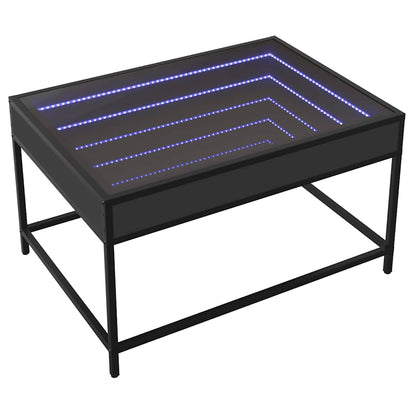 Tavolino da Salotto con LED Infinity Nero 70x50x41 cm | homemem39