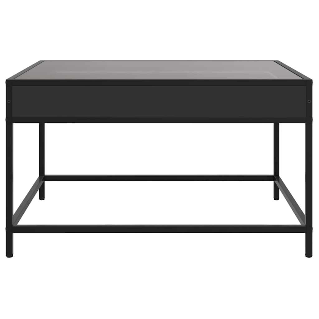 Tavolino da Salotto con LED Infinity Nero 70x50x41 cm | homemem39