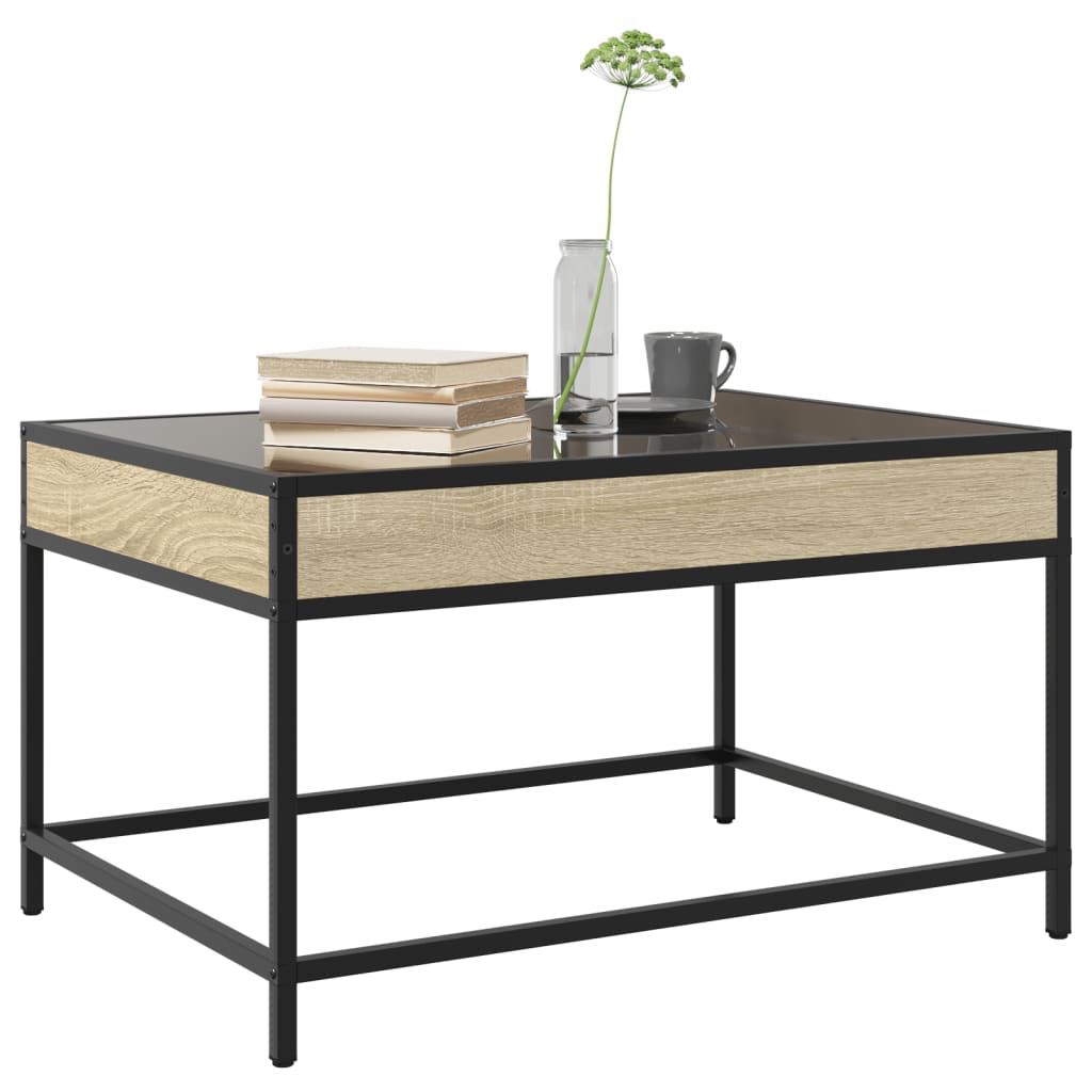 Tavolino da Salotto con LED Infinity Rovere Sonoma 70x50x41 cm | homemem39