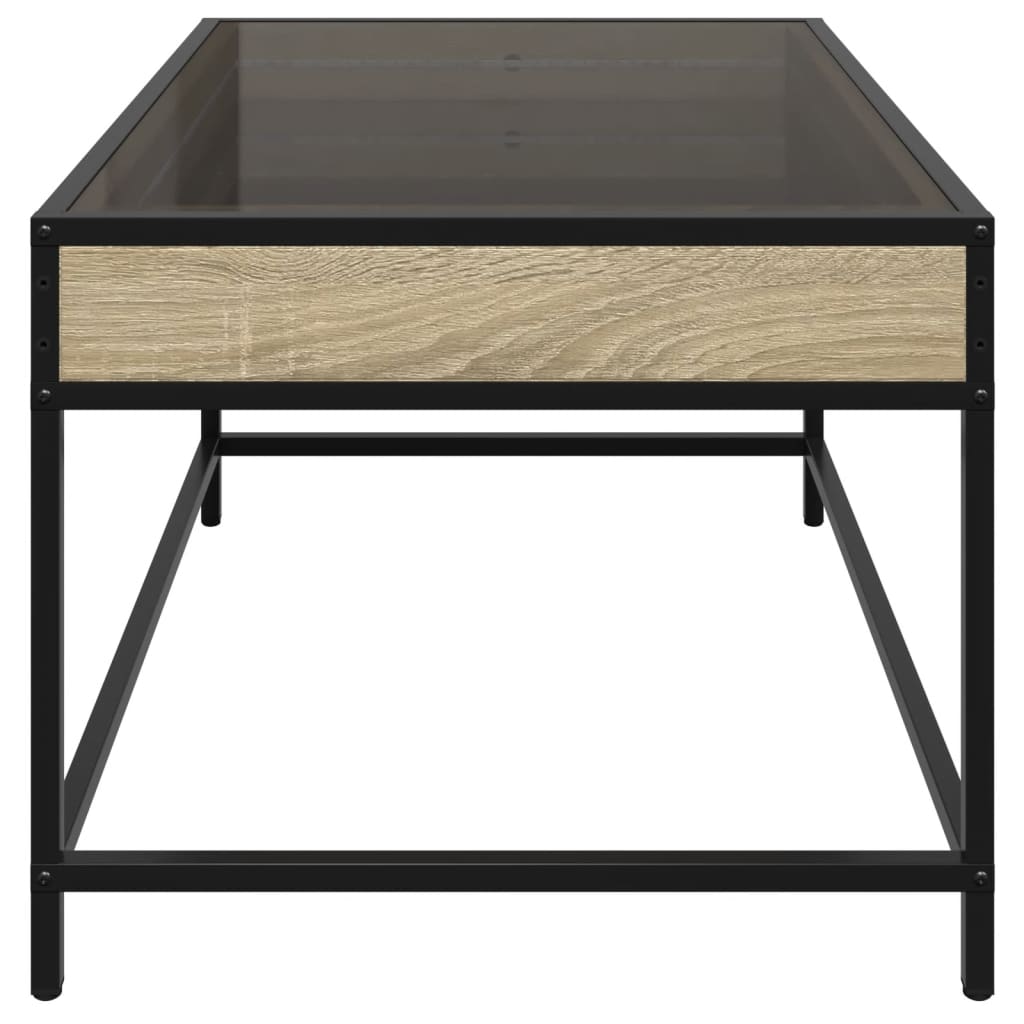 Tavolino da Salotto con LED Infinity Rovere Sonoma 70x50x41 cm | homemem39