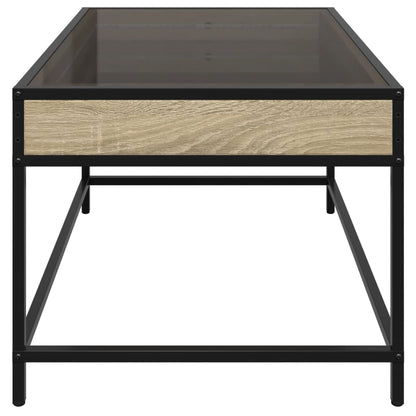 Tavolino da Salotto con LED Infinity Rovere Sonoma 70x50x41 cm | homemem39