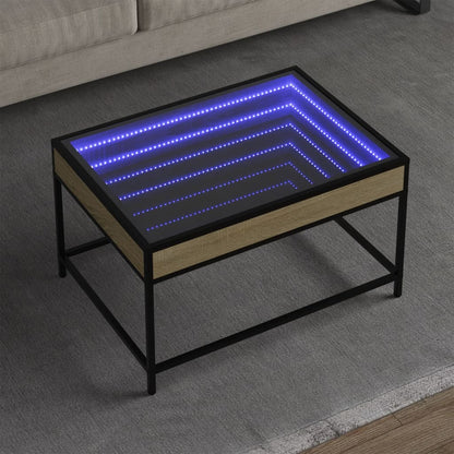 Tavolino da Salotto con LED Infinity Rovere Sonoma 70x50x41 cm | homemem39