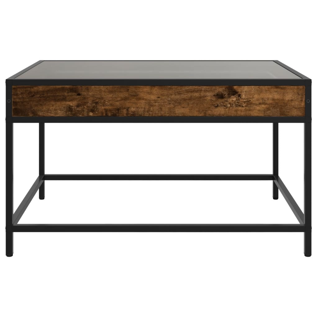Tavolino da Salotto con LED Infinity Rovere Fumo 70x50x41 cm | homemem39