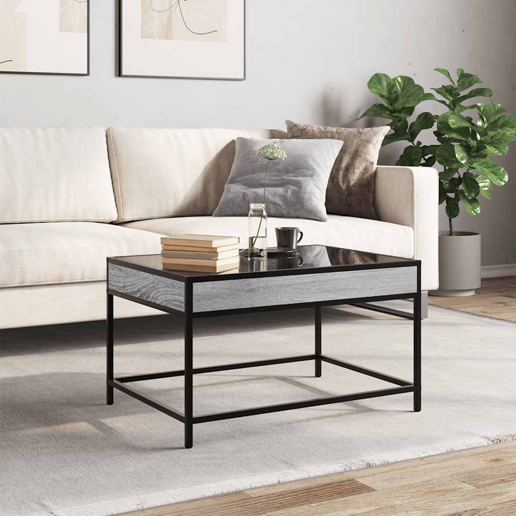 Tavolino da Salotto con LED Infinity Grigio Sonoma 70x50x41 cm