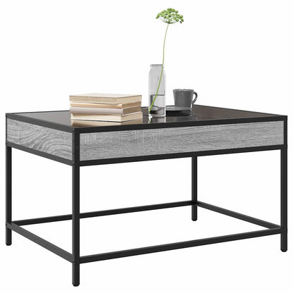 Tavolino da Salotto con LED Infinity Grigio Sonoma 70x50x41 cm
