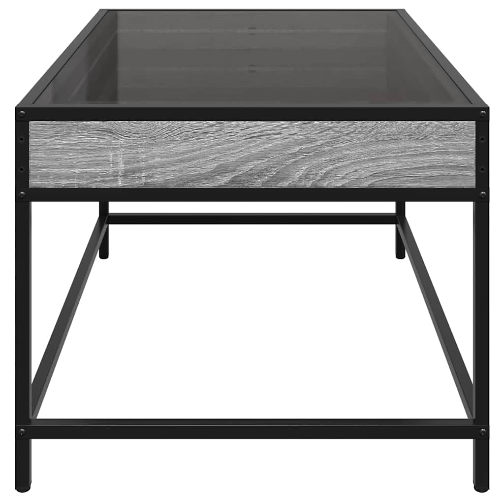 Tavolino da Salotto con LED Infinity Grigio Sonoma 70x50x41 cm