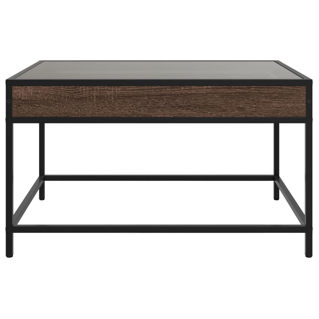 Tavolino da Salotto con LED Infinity Rovere Marrone 70x50x41 cm
